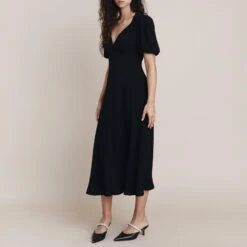 Ghost Black Enya Satin Dress -Exquisite Clothing 18612914 4