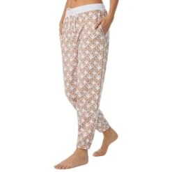DKNY Beige Logo Printed Pajama Pants