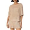 DKNY Beige Lounge Life Top & Shorts -Exquisite Clothing 18613017 1