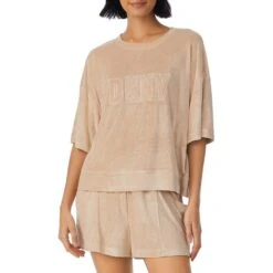 DKNY Beige Lounge Life Top & Shorts