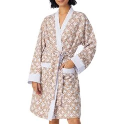 DKNY Beige & White Robe