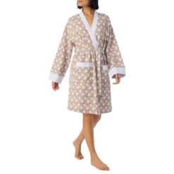 DKNY Beige & White Robe -Exquisite Clothing 18613029 2