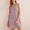Boden Notch-Neck Jersey Dress-Gin Fizz, Sunflower Sprig -Exquisite Clothing 18616112 1