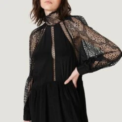 IRO Black Deorro Lace Detail Dress -Exquisite Clothing 18618193 3