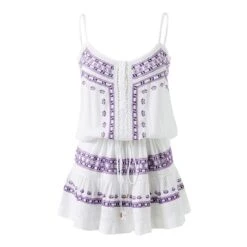 Melissa Odabash White & Violet Karen Dress