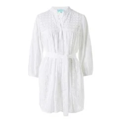 Melissa Odabash White Barrie Broderie Anglaise Cotton Dress