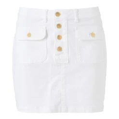 Melissa Odabash White Dylan Denim Skirt