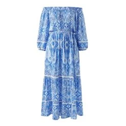 Melissa Odabash Blue Eclipse Aztec Blue Dress