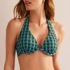 Boden Green & Multi Underwire Enhancer Bikini Top -Exquisite Clothing 18621455 1
