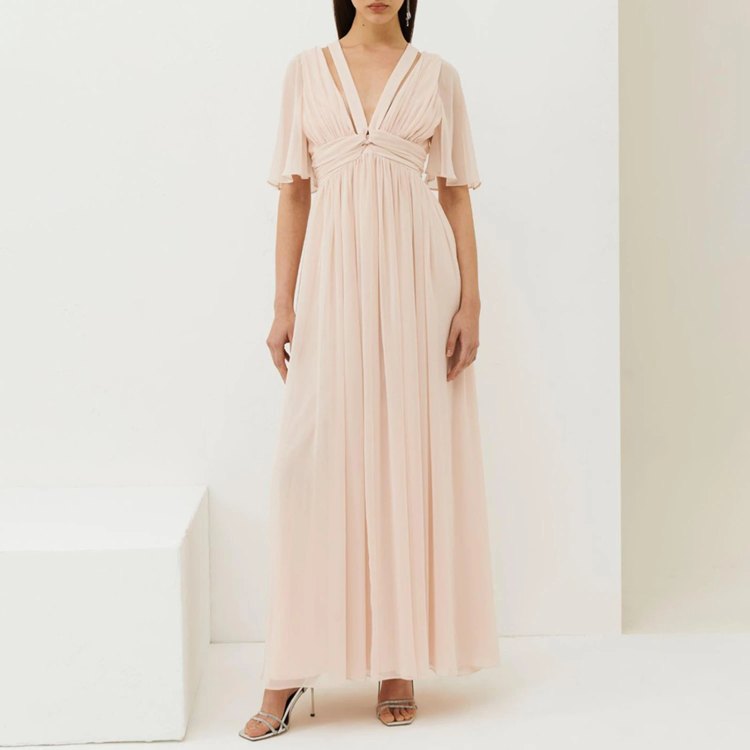 Marella Pink Icona V-Neck Midi Dress 3 Marella Pink Icona V-Neck Midi Dress