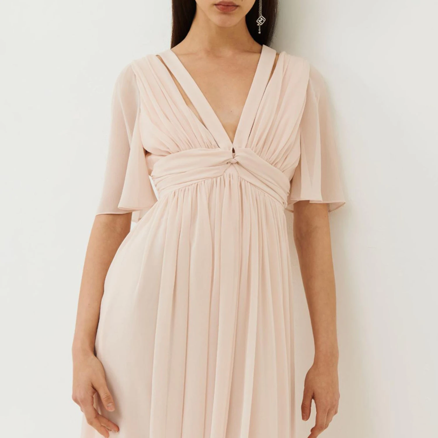 Marella Pink Icona V-Neck Midi Dress 4 Marella Pink Icona V-Neck Midi Dress - Image 2
