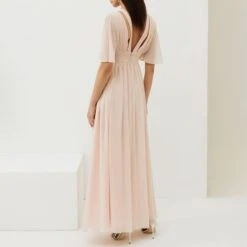 Marella Pink Icona V-Neck Midi Dress 7 Marella Pink Icona V-Neck Midi Dress -Exquisite Clothing 18622506 3