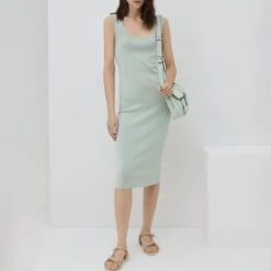 Marella Green Lappula Bodycon Midi Dress