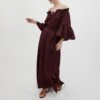 MAX & Co. Max&Co. Burgundy Argento Frill Maxi Dress -Exquisite Clothing 18624482 1