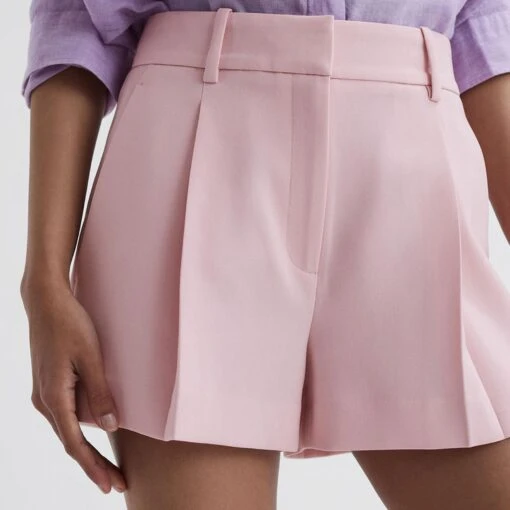 Reiss Pink Marina Tailored Shorts -Exquisite Clothing 18641095 1