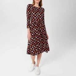Hobbs London Black/Red Bayview Jersey Dress