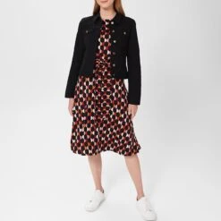 Hobbs London Black/Red Bayview Jersey Dress -Exquisite Clothing 18646041 3