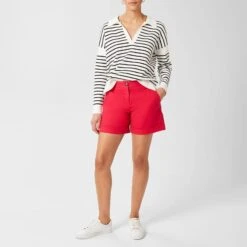 Hobbs London Red Chessie Cotton Shorts -Exquisite Clothing 18646448 3