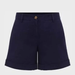Hobbs London Navy Chessie Cotton Shorts -Exquisite Clothing 18646516 4