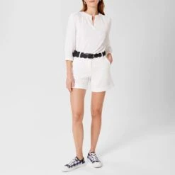 Hobbs London White Chessie Cotton Shorts -Exquisite Clothing 18646580 3