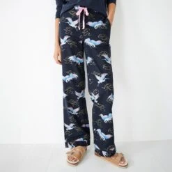 Hush Navy Liv Cotton Flannel Pj Trousers