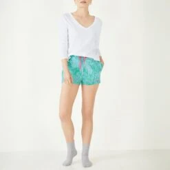 Hush Green/Blue Isla Printed Cotton PJ Trousers -Exquisite Clothing 18701369 2