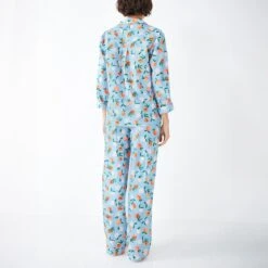 Hush Blue/Orange Isla Printed Cotton PJ Trousers -Exquisite Clothing 18701454 3