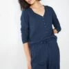 Hush Navy Wyatt Henley Long Cotton Pj Set -Exquisite Clothing 18701583 1