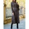 SOSANDAR Brown/Black Fleck Print Keyhole Detail Midi Jersey Dress -Exquisite Clothing 18704691 1