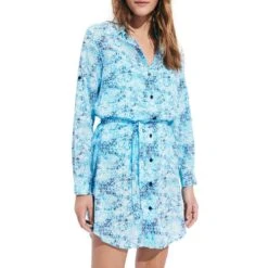 Vilebrequin Blue Cotton Florence Shirt Dress