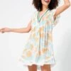 Vilebrequin Blue/Orange Floral Sasha Mini Dress -Exquisite Clothing 18710808 1